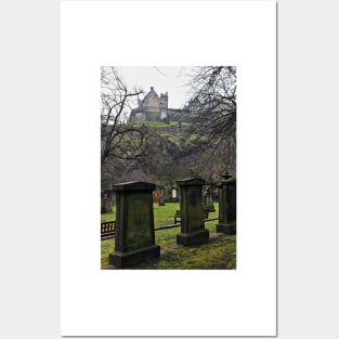 Tombstones on Saint Cuthberts Burial Ground Edinburgh - Scottland Posters and Art